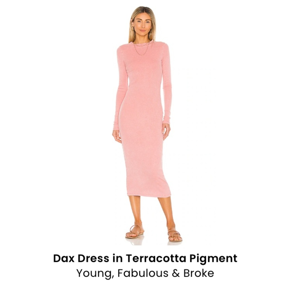 Dax Dress in Terracotta Pigment Young, Fabulous & Broke Small Midi